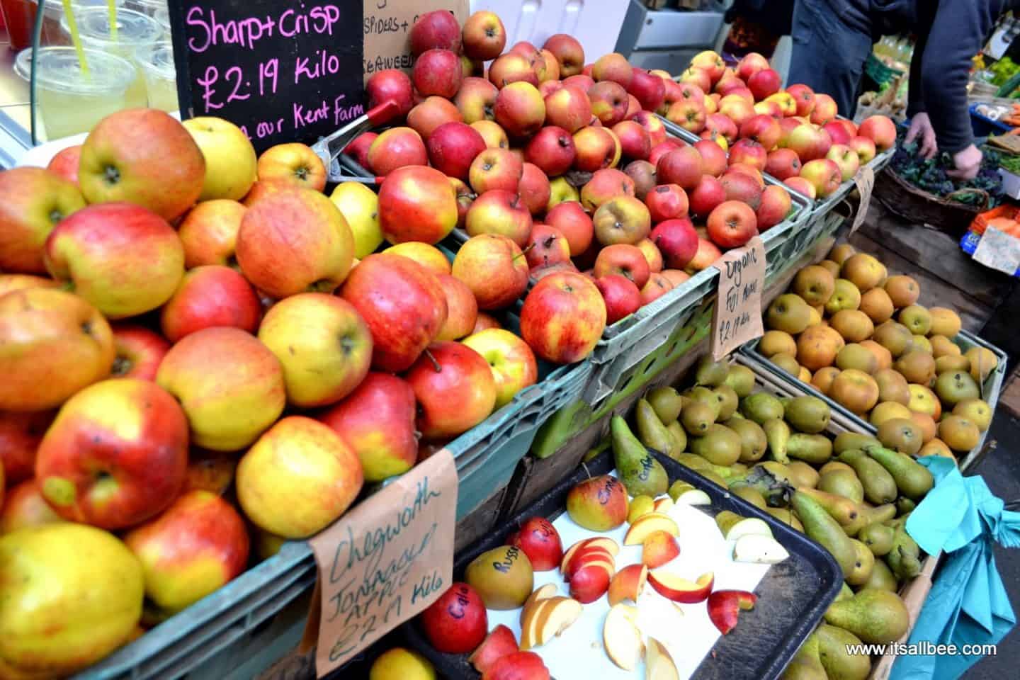 breakfast at borough market - A guide to Borough Market | Exploring London Through Food #london #food #foodguide #markets #citybreak #exploring #breakfast Fruit Stalls Borough Market