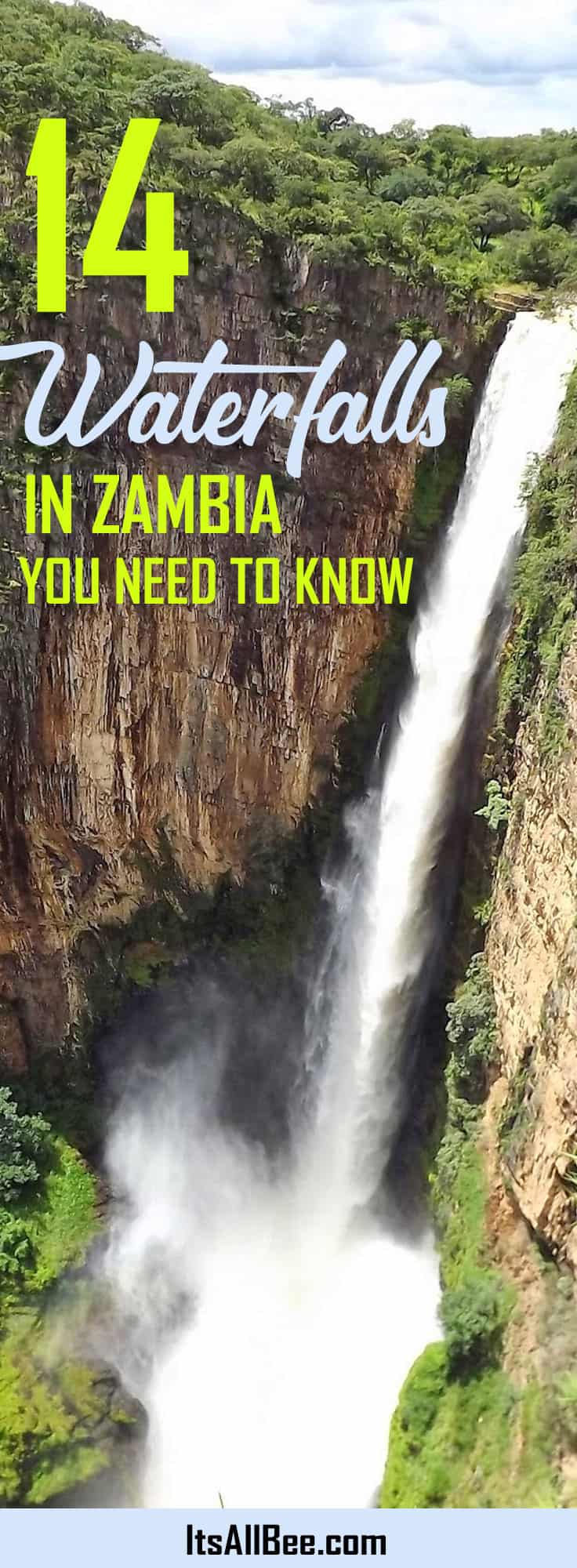 14 Waterfalls In Zambia | Zambia Falls Beyond Victoria Falls #itsallbee #africa #traveltips #adventure #vacation #luxury #budget #backpacking