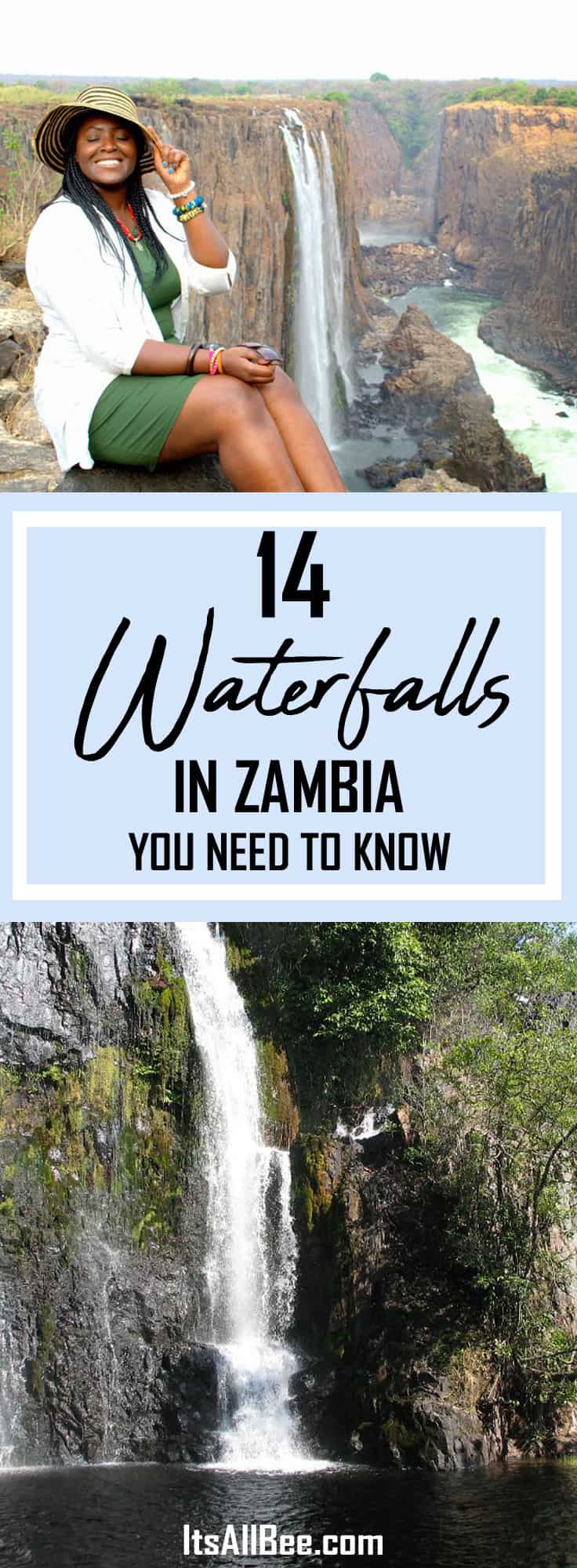 14 Waterfalls In Zambia Beyond Victoria Falls #itsallbee #africa #traveltips #adventure #vacation #luxury #budget #backpacking