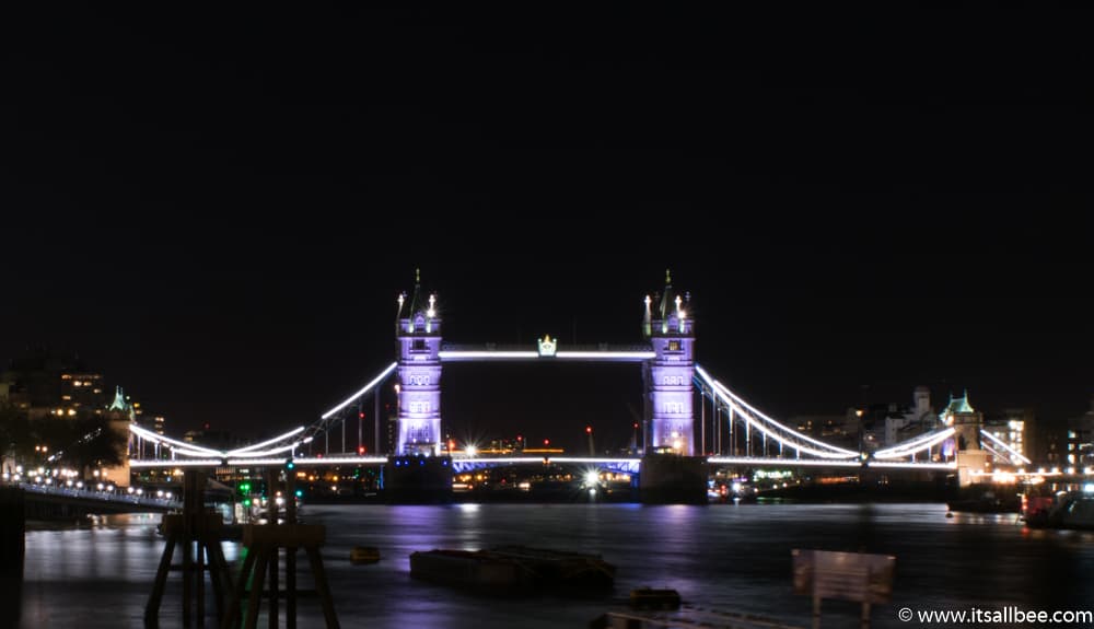 Top Things To Do In London For Free - From museums to changing of Guards by Buckingham Palace to exploring Southbank attractions. There are plenty of free things to do in London. #england #uk #britain #traveltips #city #visitlondon #freethings #adventure #itsallbee #europe Tower Bridge At Night