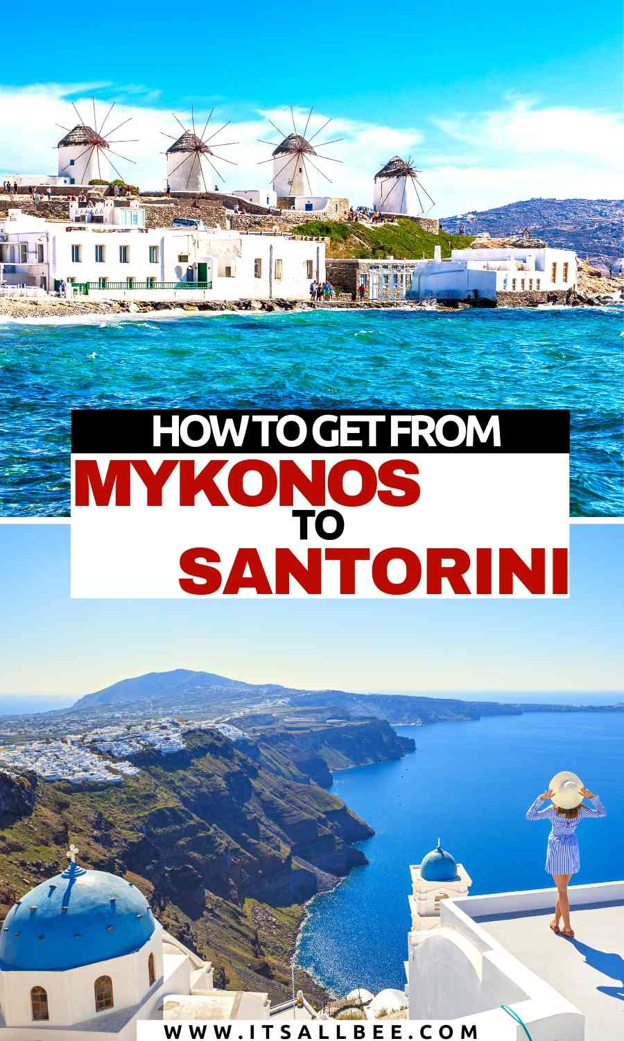 how to get from Santorini to Mykonos