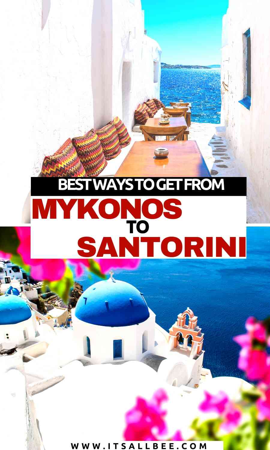 how to get from Santorini to Mykonos