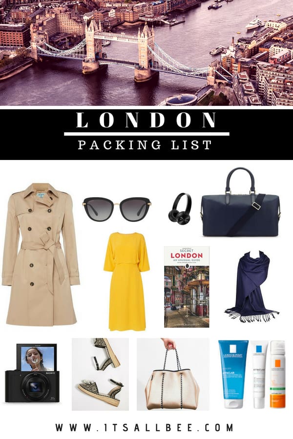 London Packing List #itsallbee #travelstyle #London #packinglist #ootd #fashion #style #Europe #UK