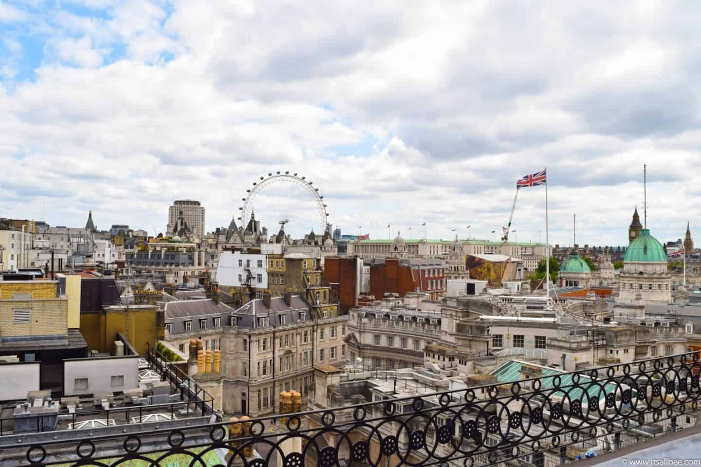 Vista Bar Trafalgar Square - best place to see london new years eve fireworks and New Years eve London restuarants to watch fireworks