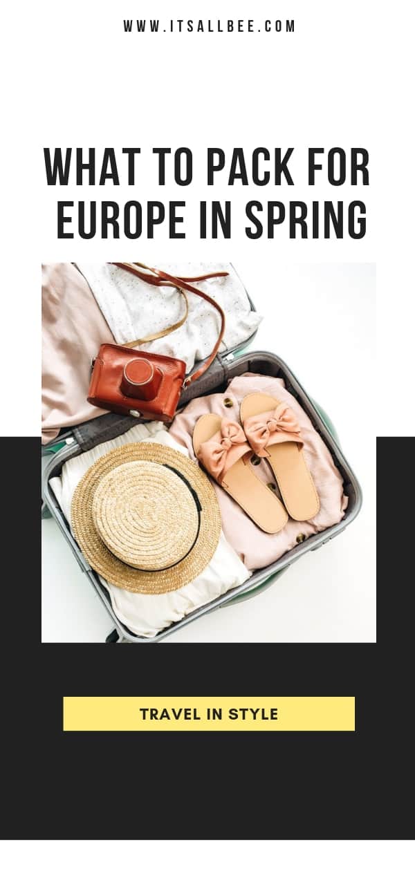 Spring in Europe? Here’s the Ultimate List of Items to Travel Europe in Style - The perfect packing list for Europe in spring #packing #carryon #2weeksineurope #traveltips #packingtips #spring #summer #outfits 