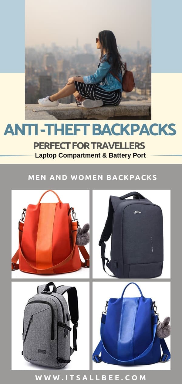 Anti theft backpack women- Anti-theft backpack travel accessories #travel #packing #bags #tips #style #fashion #street #itsallsbee