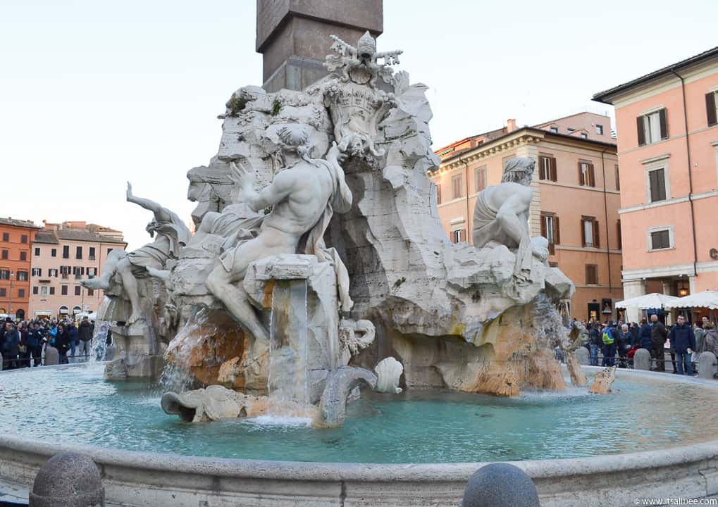 Fountain of Four Rivers In Piazza Navona - Rome Itinerary 4 days