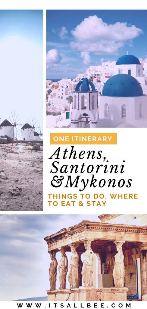 Greece Itinerary - The Perfect Itinerary For Athens Santorini And Mykonos - Plus things to do in each, where to eat and where to stay!