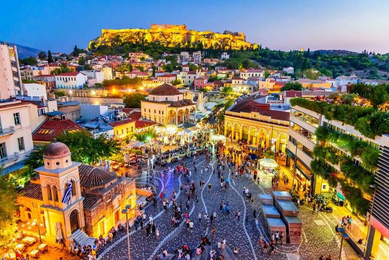 Athens At Night - Monastiraki Square