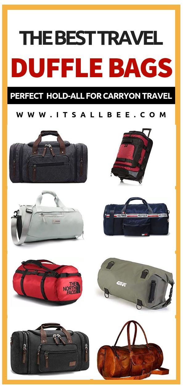 The Best Carry On Duffel Bags For Travel - Backpack and Wheeled Duffle Bags #itsallbee #traveltips #luggage #dufflebags #wheeledbags #carryondufflebag #carryonluggage #smallduffle #largeduffle