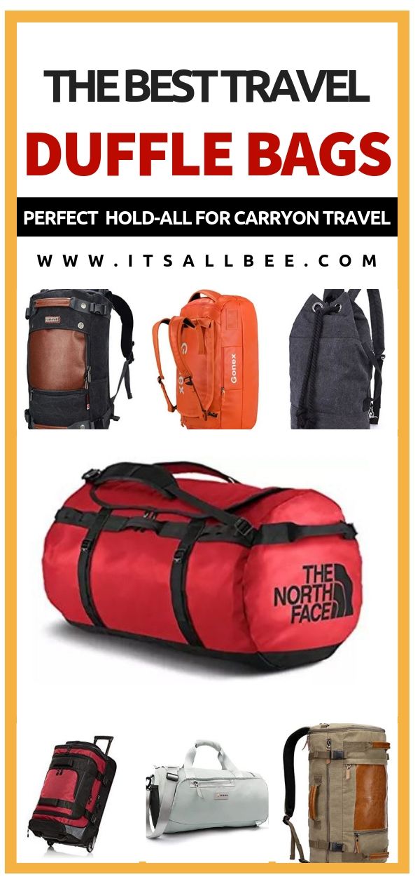 The Best Carry On Duffel Bags For Travel - Backpack and Wheeled Duffle Bags #itsallbee #traveltips #luggage #dufflebags #wheeledbags #carryondufflebag #carryonluggage #smallduffle #largeduffle