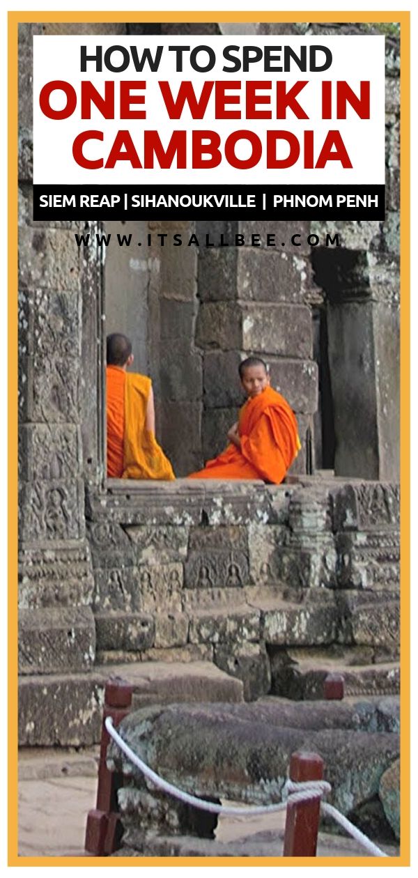 Cambodia Travel Itinerary - The perfect 7 day Cambodia itinerary. ANGKOR WAY TEMPLES - MARKETS - BEACHES & NIGHTLIFE. Visiting Siem Reap, Phnom Penh and Sihanoukville. Everthing you need to know from local customs, what to pack for Cambodia, how many days to spend in Siem Reap and Angkor Wat. Plus where to stay and how to get around. #asia #adventure #angkorwat #traveltips