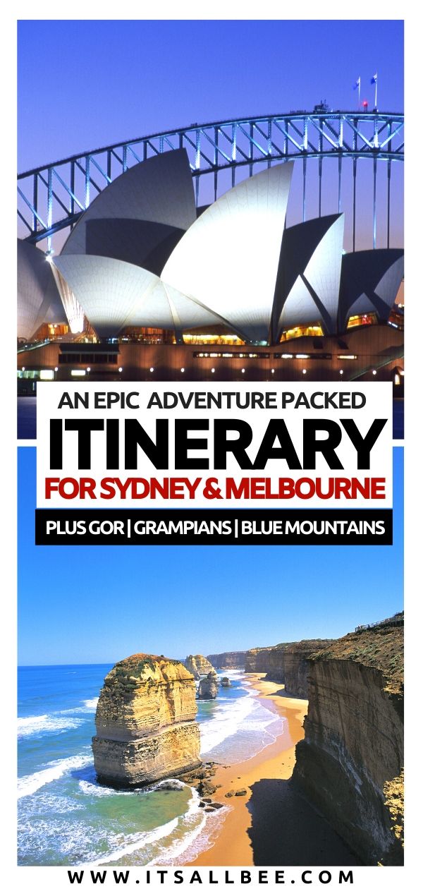 sydney vs melbourne - Which one to choose? Both with this epic Melbourne and Sydney itinerary. Explore the Blue Mountains, Great Ocean Road, Grampians, Bondi Beach, Manly, Brighton Beach Bathing Boxes Beach, St Kilda. With options for melbourne to sydney road trip or flying. The perfect Sydney itinerary for 5 days the to Melbourn. Everthing you need to know to plan your trip to Australia. #traveltips #flights #solotrip #female #traveller #downunder #aussie #roadtrip #oceania #itinerary 