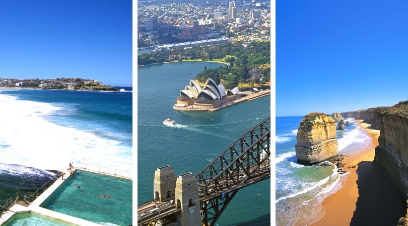 The perfect Sydney and Melbourne itinerary. An epic adventure packed itinerary with trips to Blue Mountains, Great Ocean Road, Grampians, Bondi Beach, Manly, Brighton Beach Bathing Boxes Beach, St Kilda. With options for sydney to melbourne roadtrip or flying. #traveltips #flights #solotrip #female #traveller #blogger #noire #downunder #aussie #roadtrip #oceania #itinerary 