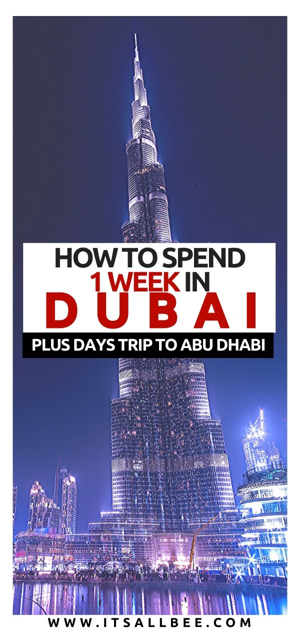 Dubai Itinerary 7 Days - 10 Days - The perfect Dubai itinerary with Abu Dhabi day trips as well as Sharjah. A detailed UAE itinerary filled with adventures. Taking in views from Burj Khalifa, High Tea at Burj Al Arab, trip to Sheikh Zayed Mosque. Cool tours and the best beaches in Dubai to check out. Tips on where to stay in Dubai, what to wear in Dubai and more. Plan your trip to Dubai with ease. #middleeast #traveltips #adventure #arab #emirates