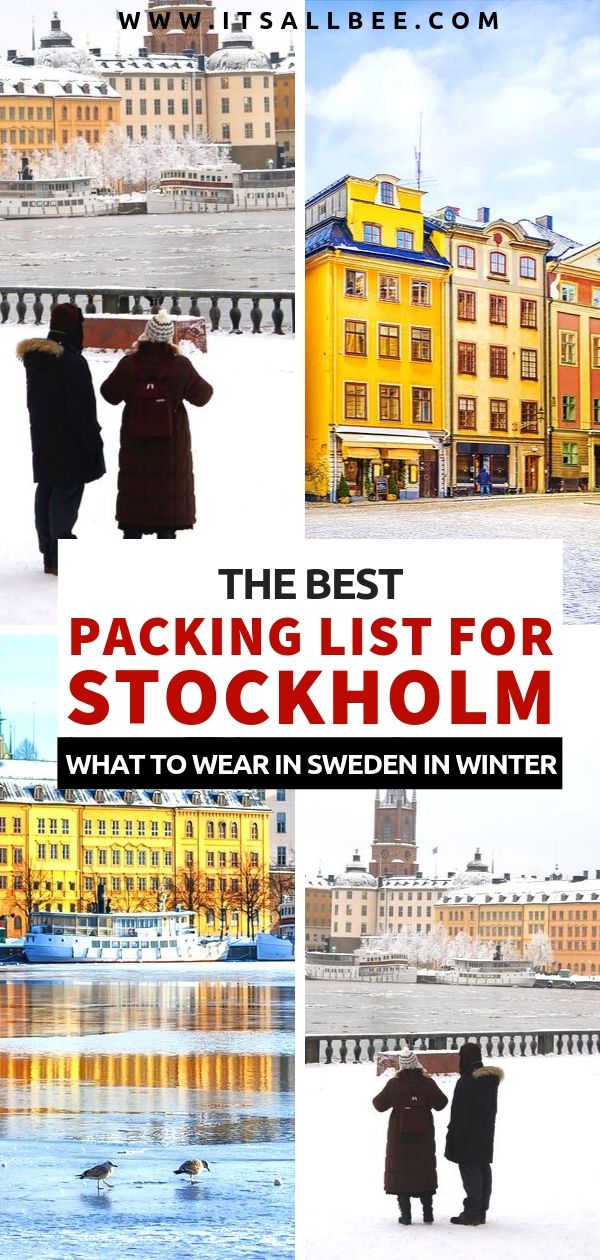 Sweden Packing List - What to wear in Stockholm in winter. A guide to what to pack for Sweden in winter. The perfect packing list for the cold weather in Sweden and the popular cities like Stockholm. #packingtips #winterwear # sweden winter outfits - sweden winter fashion - stockholm sweden winter street styles - stockholm sweden winter travel