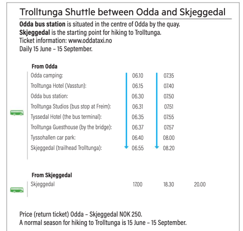 How to get to Trolltunga from Bergen | How to get to Trolltunga from Odda