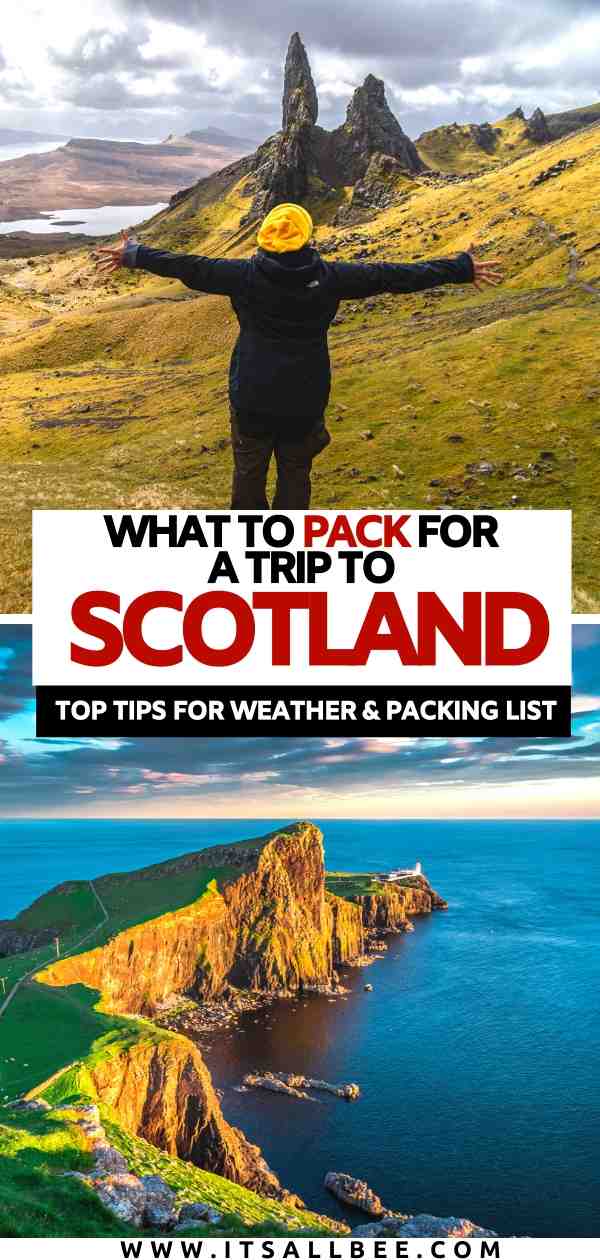 Scotland packing list | what to pack for Scotland in September | what to wear in Scotland | shoes for scotland | jackets for scotland
