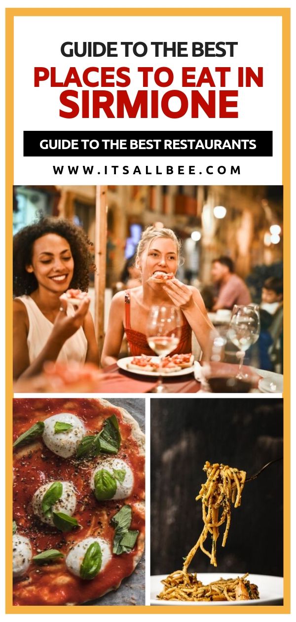 Best Places To Eat In Lake Garda - A Guide To The Best Restaurants In Sirmione Lake Garda. Lake Garda restaurants - sirmione castle - sirmione lake garda beautiful places to eat by the lake - sirmione lake garda trips #italy #lakes #food #gelato #pizza #dessert #tiramsu #cannoli