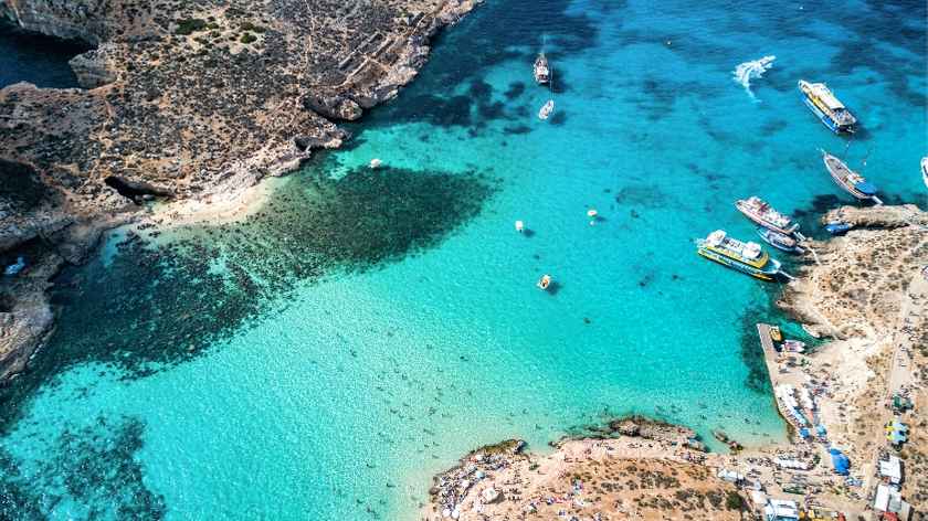 The Blue Lagoon on Camino Island in Malta