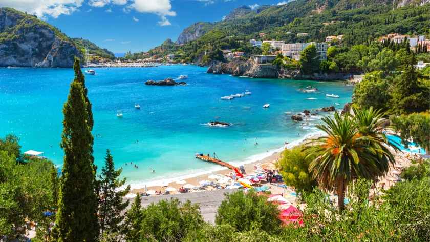 Beautiful Paleokastritsa beach on Corfu, Kerkyra, Greece