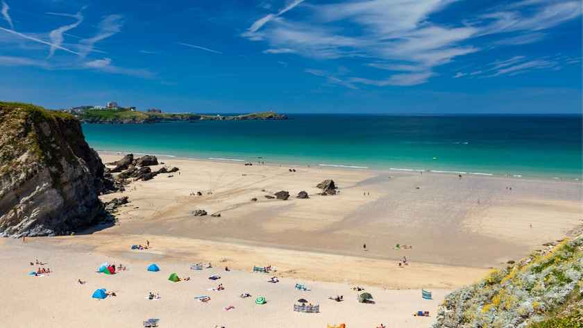 Cornwall UK in the summertime - Lusty Glaze Beach