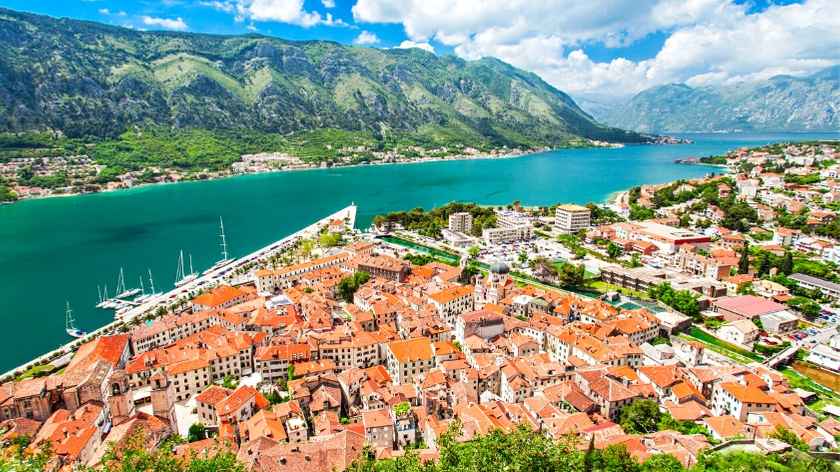 Aerial view of Kotor Bay