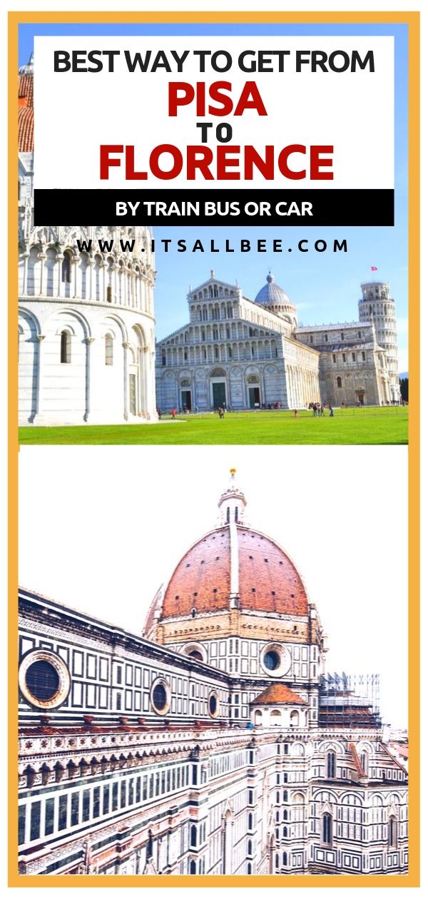 How to get from Pisa To Florence By Train Bus and Car! - Tips on how to travel between Florence and Pisa and a look at best way to get from Pisa to Florence. #Italy #florence #pisa #duomo #campanile #mariadelfiore #croce #miraclesquare #italian #gelato #transport #pisadaytrip
