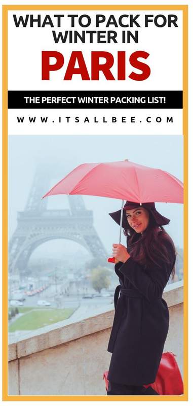 What to pack for Paris in Winter - Tips on essential items for your Paris packing list for winter - What to wear in Paris in December, January, February. What shoes to pack for Paris in Winter. What coat to wear in Paris. Paris outfit ideas #packingtip #travel #Paris #outits #europe #winter #french #peacoat #style #travelstyle