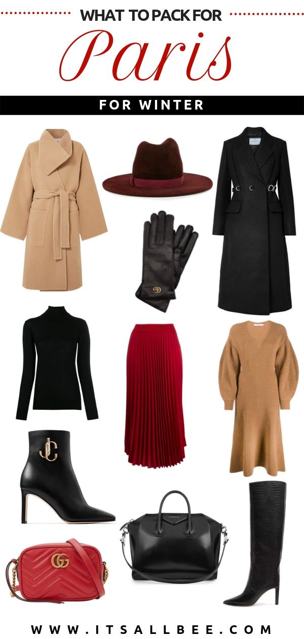 What to pack for Paris in Winter - Tips on essential items for your Paris packing list for winter - What to wear in Paris in December, January, February. What shoes to pack for Paris in Winter. What coat to wear in Paris. Paris outfit ideas #packingtip #travel #Paris #outits #europe #winter #french #peacoat #style #travelstyle