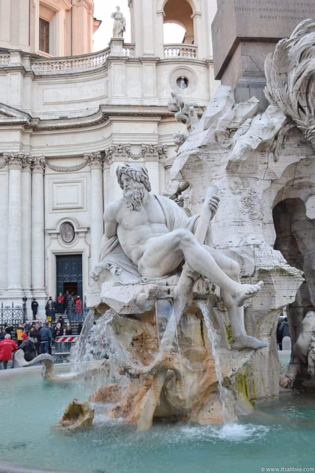 Fountain of four rivers in Rome