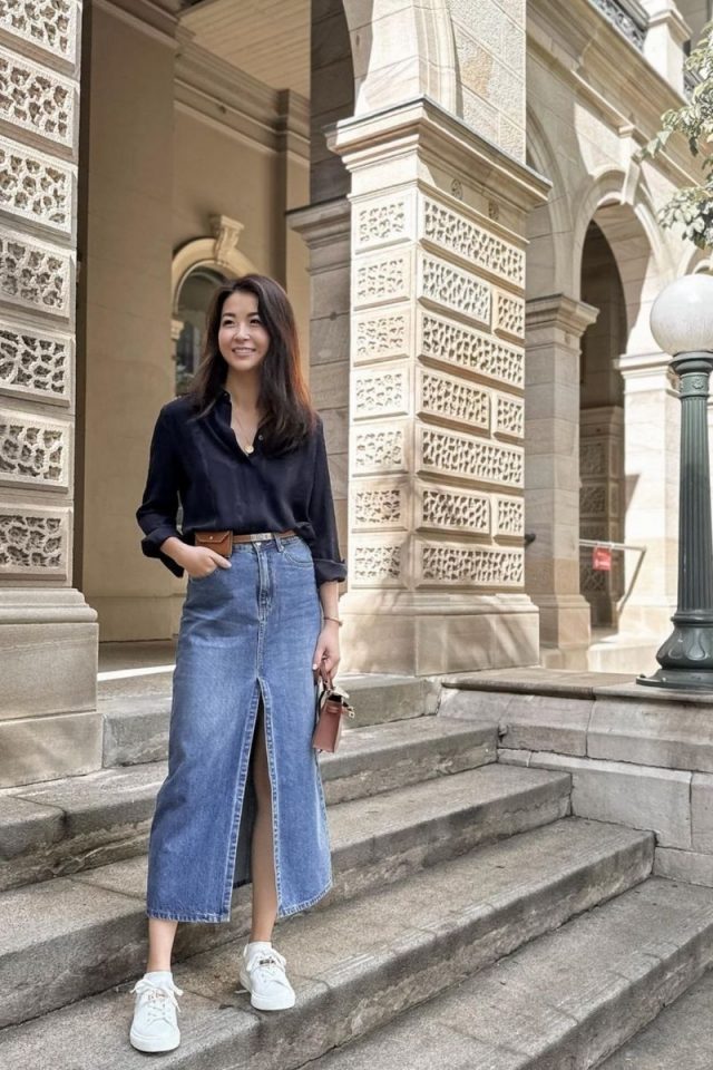 Discover stylish denim maxi skirt outfit ideas perfect for brunch, exploring, casual outings, and more. Get tips on how to balance your silhouette, choose the right footwear, and accessorize to elevate your look. Denim Maxi Skirts, Denim Maxi Skirt Outfit, Summer Outfit, Outfit Ideas, Denim Skirt Outfit Summer, Denim Skirt Outfit Ideas, Denim Skirt Outfit Winter, Denim Skirt Styling, Denim Skirts Long, Skirts Outfits, Style, Denim Skirt Longer, Denim Skirts Outfits Ideas, Skirt Outfit Aesthetic Discover stylish denim maxi skirt outfit ideas perfect for brunch, exploring, casual outings, and more. Get tips on how to balance your silhouette, choose the right footwear, and accessorize to elevate your look. Denim Maxi Skirts, Denim Maxi Skirt Outfit, Summer Outfit, Outfit Ideas, Denim Skirt Outfit Summer, Denim Skirt Outfit Ideas, Denim Skirt Outfit Winter, Denim Skirt Styling, Denim Skirts Long, Skirts Outfits, Style, Denim Skirt Longer, Denim Skirts Outfits Ideas, Skirt Outfit Aesthetic