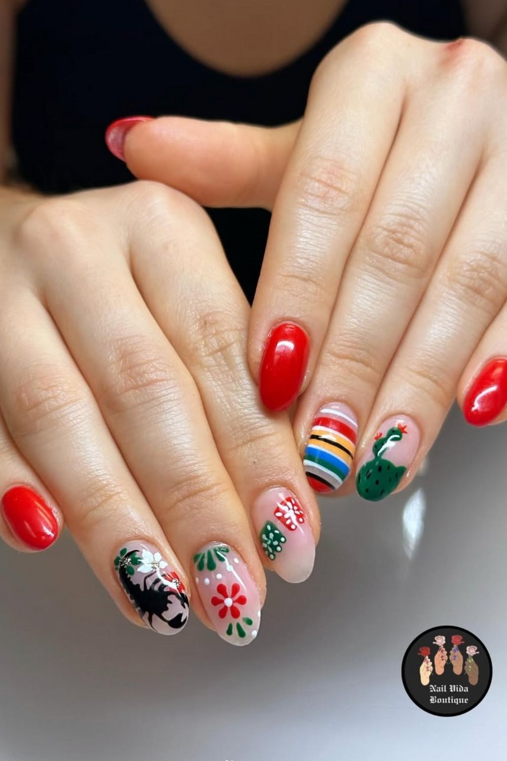 Get inspired with vibrant Mexico nails perfect for your next vacation! From folk art florals to cactus prints and patriotic flair, these nails celebrate Mexican culture in style. Mexico Nails Vacation Nails Beach Mexico, Mexican Inspired Nails, Nails For Mexico, Nails For Mexico Vacation, Mexico Inspired Nails, Mexico Flag Nails, Vacation Nails Mexico, Mexico Trip Nails, Mexico Themed Nails, Mexico Vacation Nails Cancun, Mexico City Nails, Nails Mexico Vacation, Vacation Nails For Mexico